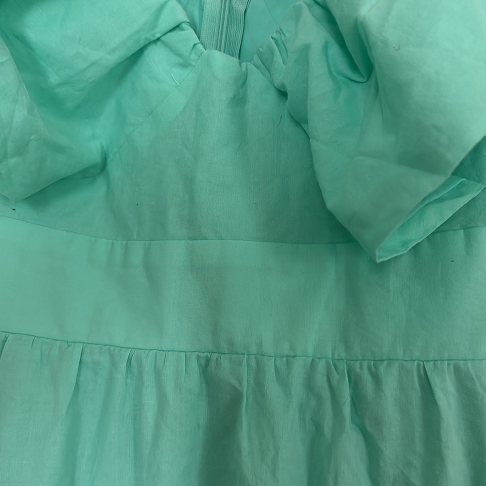Green Puff Sleeve Dress - Picture 5 of 8